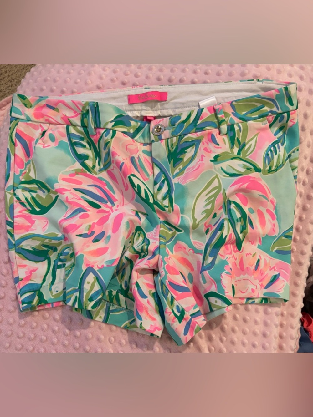 Lilly Pulitzer Pink Multi Floral High-Waist Shorts